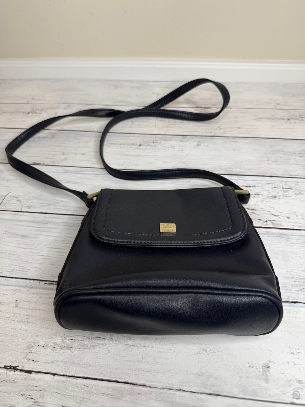 Liz Claiborne Black Crossbody with Gold Accent